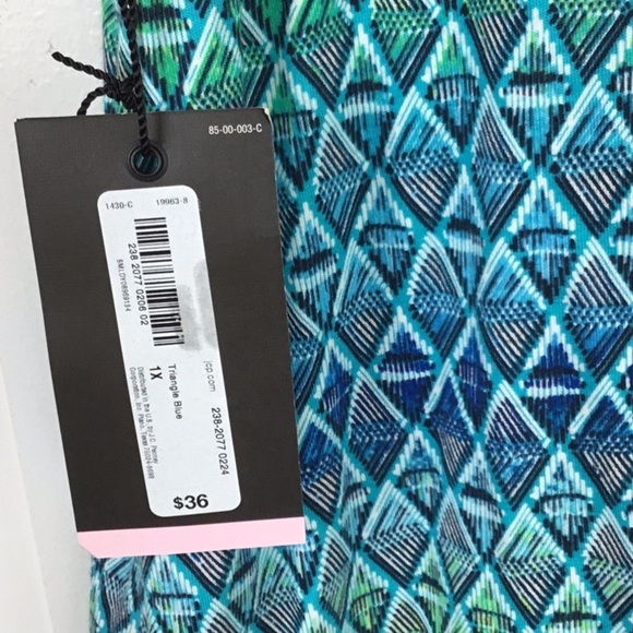 Stylus Fringe Sleeveless Tank Top Size 1X Blue - Picture 4 of 6